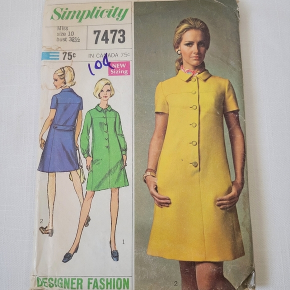 Vintage Simplicity Dress Patterns in Original Packaging 1967 and 1982 - Picture 9 of 12